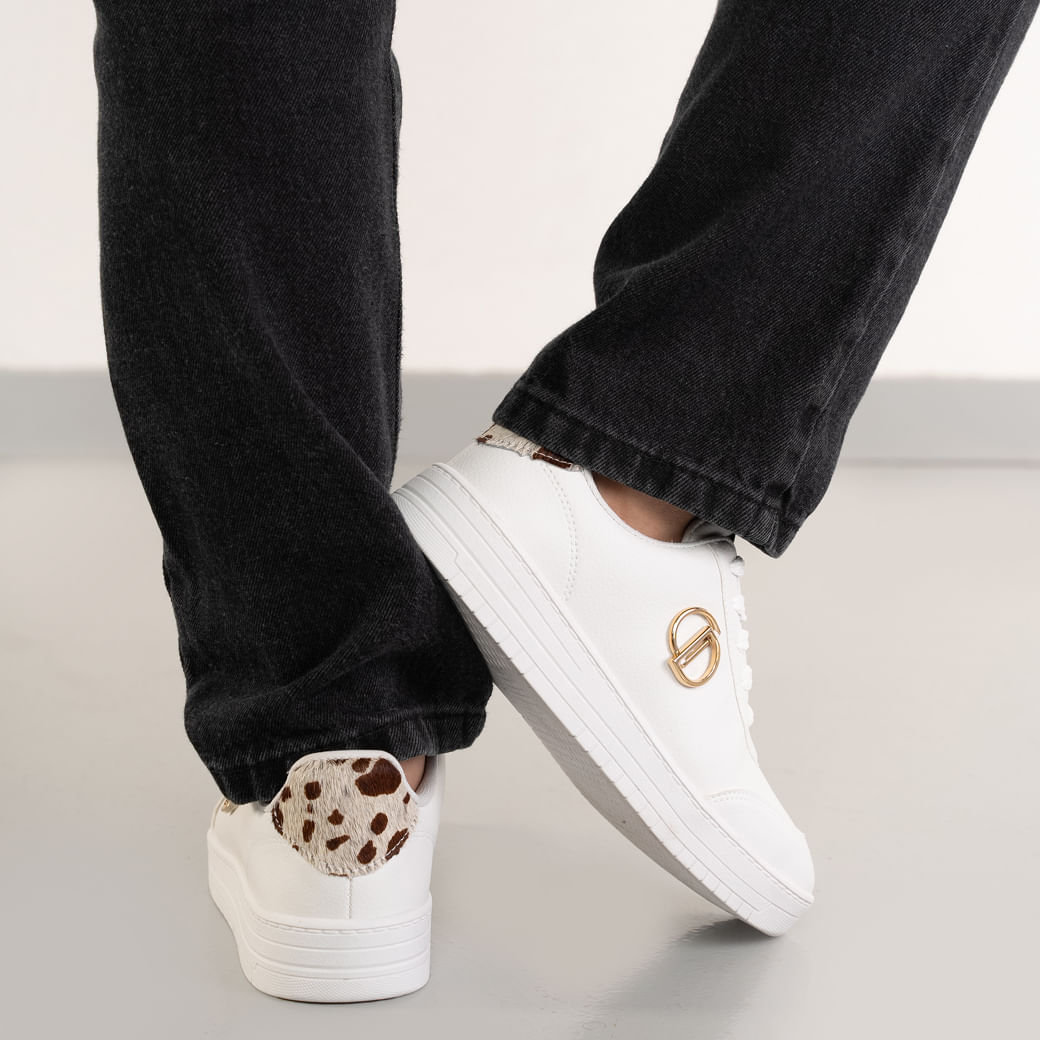 Dakota Tenis Casual D0182-1 White,Natural Century,Pelo Mucca -5-